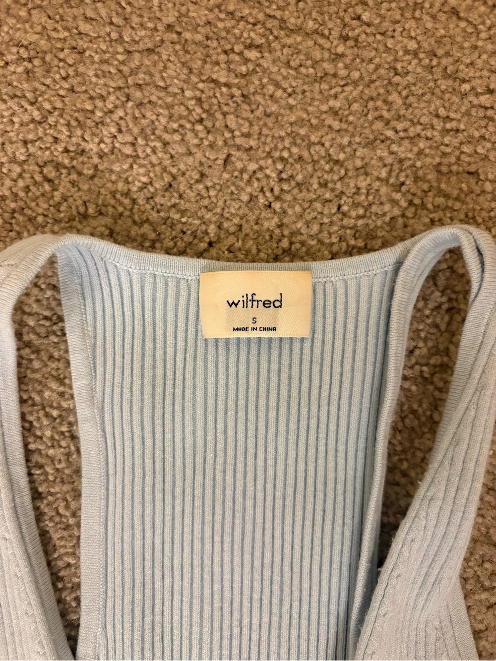 Wilfred Pale Blue Ribbed Button-Front Tank - Picture 2 of 2